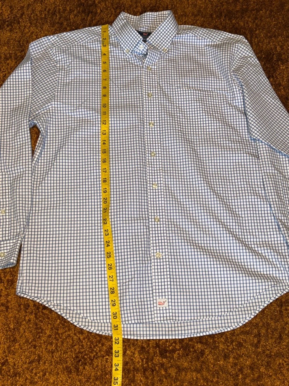 Vineyard Vines White and Blue Check Button-Down Shirt - Picture 2 of 7